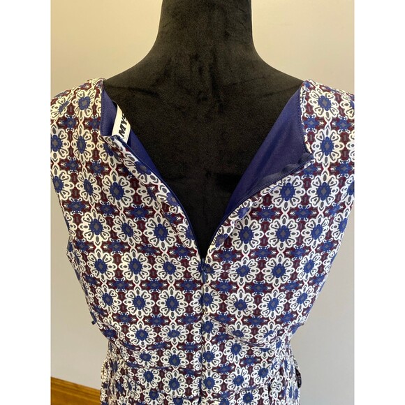 Mystic Dress Plus Size XL Navy Cream Pattern Sleeveless Rounded Neckline Pockets - Picture 7 of 12